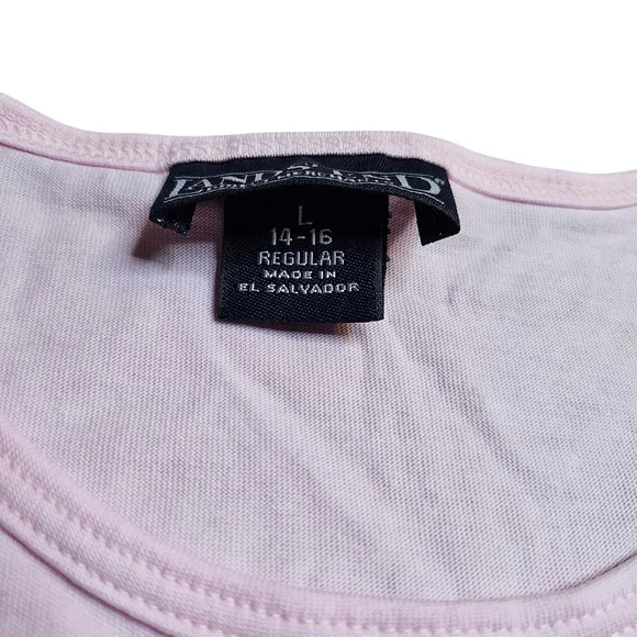 Lands’ End Large Light Pink Crewneck Short Sleeve T-Shirt - Picture 4 of 9